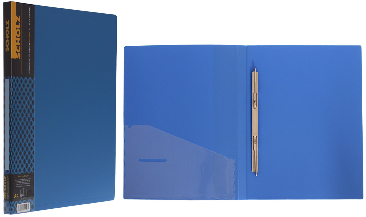 Папка-швидкозшивач SCHOLZ (04500SCH), Clip A, А4, PP, 700 мкм., синя